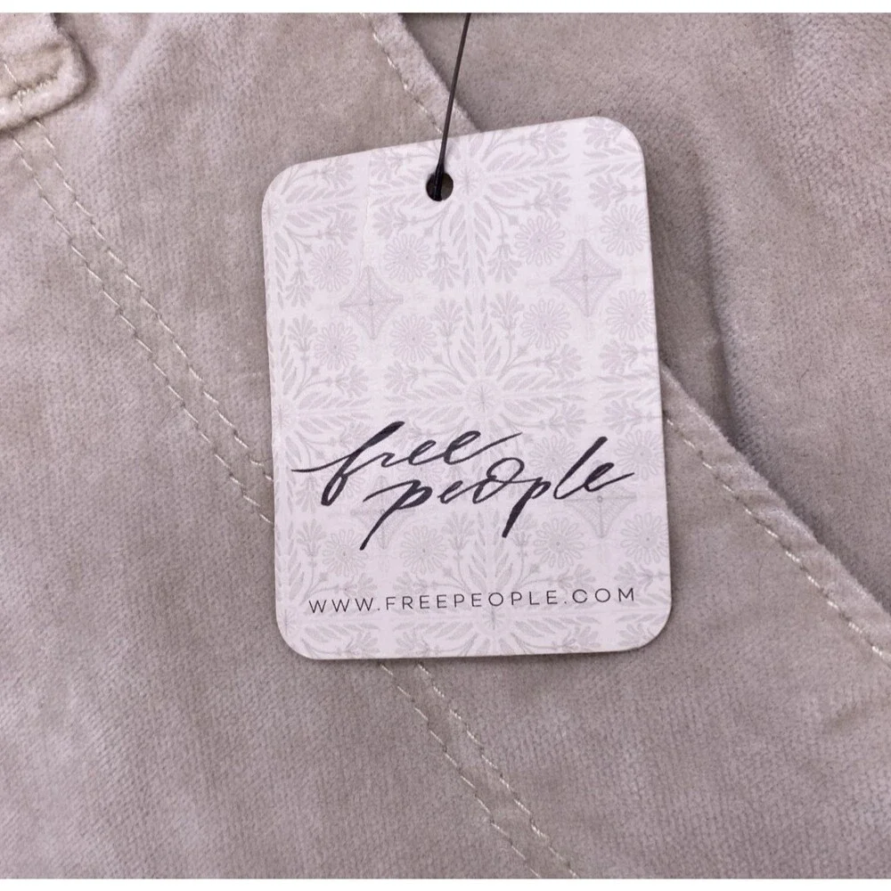 Free People Hard Crushin' Plush Cargo Pants 12 Ivory NWT High Rise Utility New